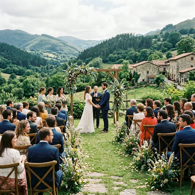 Ceremonia de boda romántica en Asturias con música en directo