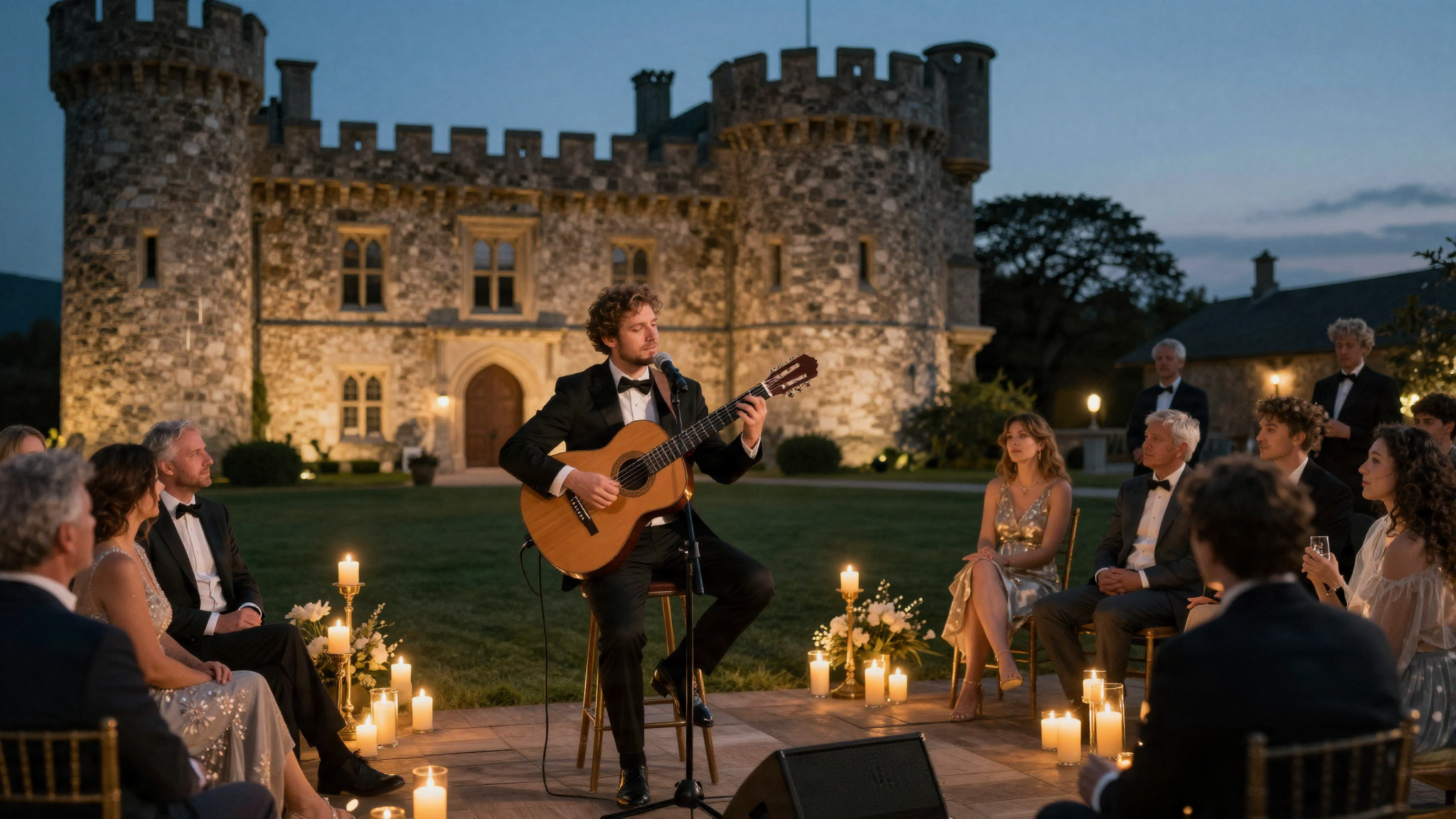 Músico en directo en boda de lujo en País Vasco